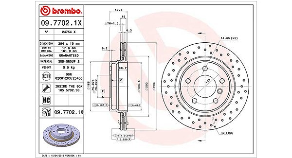 Magneti Marelli Bremsscheibe [Hersteller-Nr. 360406016802] für BMW