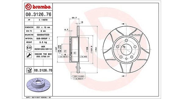 Magneti Marelli Bremsscheibe [Hersteller-Nr. 360406021105] für Lancia, Alfa Romeo