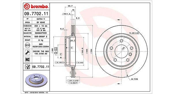 Magneti Marelli Bremsscheibe [Hersteller-Nr. 360406016801] für BMW