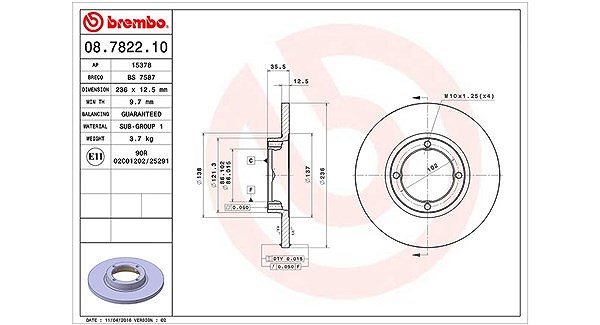 Magneti Marelli Bremsscheibe [Hersteller-Nr. 360406020200] für Chevrolet, Daewoo