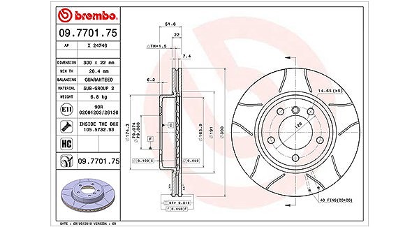 Magneti Marelli Bremsscheibe [Hersteller-Nr. 360406016705] für BMW