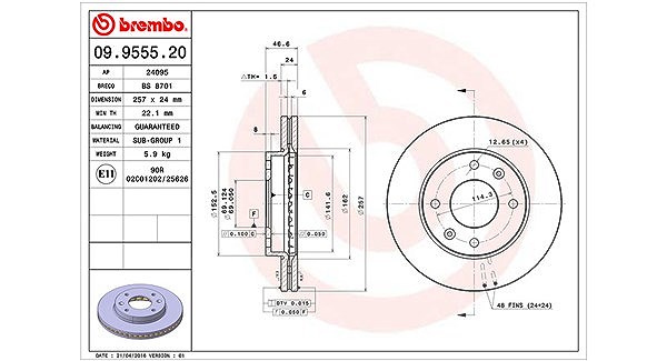 Magneti Marelli Bremsscheibe [Hersteller-Nr. 360406019700] für Hyundai