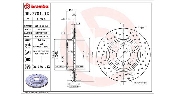 Magneti Marelli Bremsscheibe [Hersteller-Nr. 360406016702] für BMW
