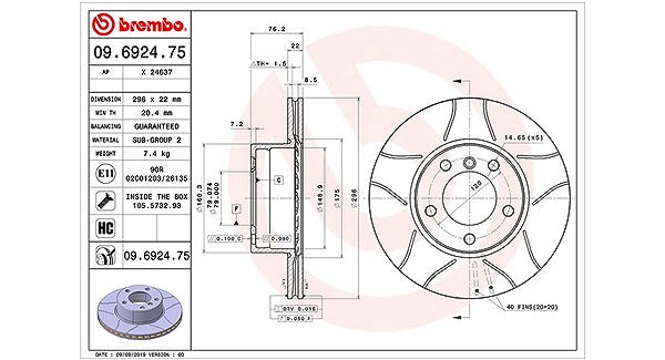 Magneti Marelli Bremsscheibe [Hersteller-Nr. 360406016305] für BMW