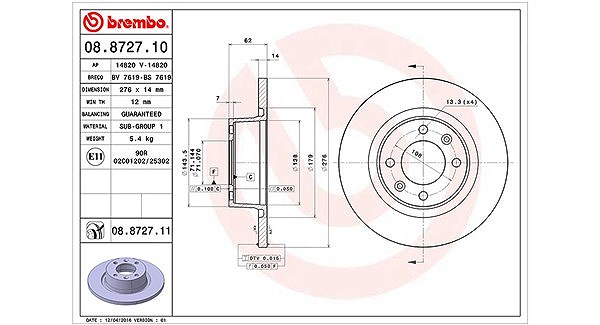 Magneti Marelli Bremsscheibe [Hersteller-Nr. 360406018800] für Citroën