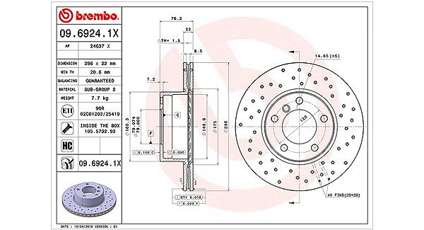 Magneti Marelli Bremsscheibe [Hersteller-Nr. 360406016302] für BMW