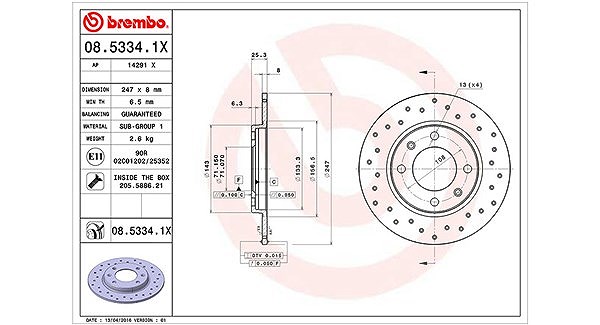 Magneti Marelli Bremsscheibe [Hersteller-Nr. 360406018302] für Peugeot