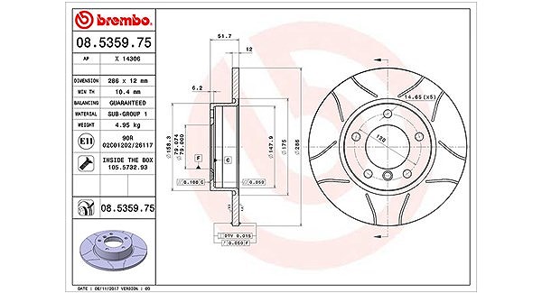 Magneti Marelli Bremsscheibe [Hersteller-Nr. 360406015905] für BMW