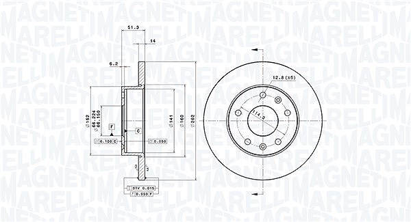 Magneti Marelli Bremsscheibe [Hersteller-Nr. 360406014801] für Land Rover