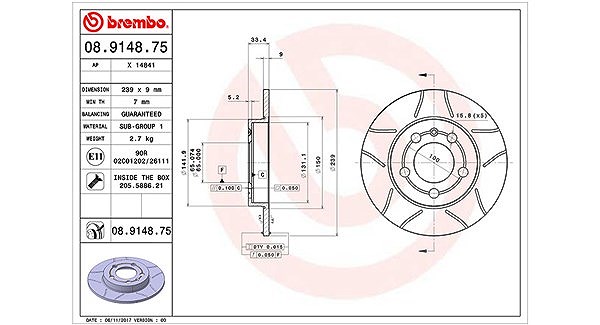 Magneti Marelli Bremsscheibe [Hersteller-Nr. 360406013205] für VW, Skoda, Audi