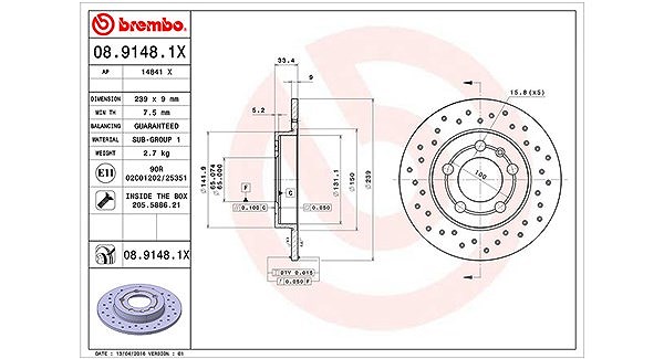 Magneti Marelli Bremsscheibe [Hersteller-Nr. 360406013202] für Skoda, VW, Audi