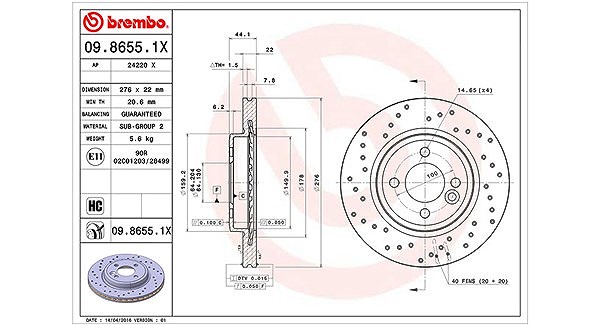 Magneti Marelli Bremsscheibe [Hersteller-Nr. 360406017402] für Mini