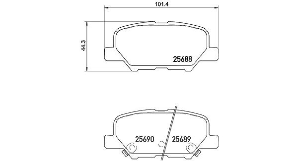 Magneti Marelli Bremsbelagsatz, Scheibenbremse [Hersteller-Nr. 363700461111] für Mitsubishi, Mazda, Peugeot, Citroën