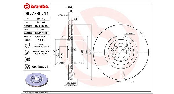 Magneti Marelli Bremsscheibe [Hersteller-Nr. 360406013101] für Skoda, VW, Seat, Audi