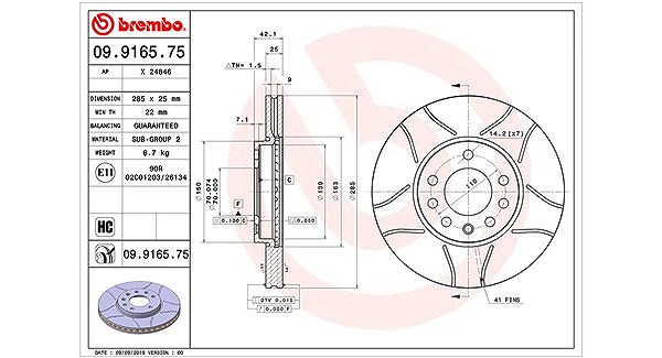 Magneti Marelli Bremsscheibe [Hersteller-Nr. 360406008305] für Saab, Opel, Vauxhall, Cadillac