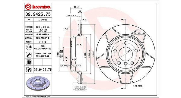 Magneti Marelli Bremsscheibe [Hersteller-Nr. 360406003905] für BMW