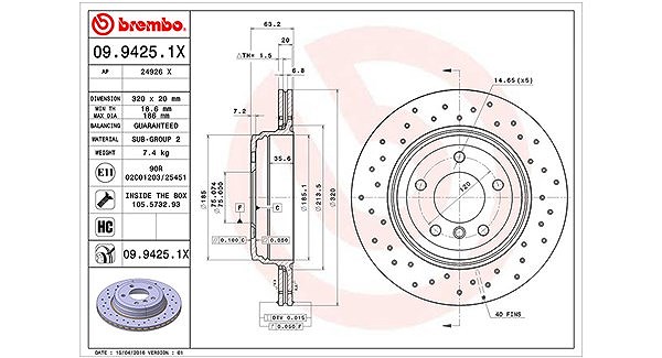 Magneti Marelli Bremsscheibe [Hersteller-Nr. 360406003902] für BMW