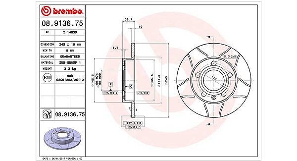 Magneti Marelli Bremsscheibe [Hersteller-Nr. 360406012205] für Audi, Seat