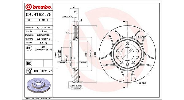 Magneti Marelli Bremsscheibe [Hersteller-Nr. 360406008205] für Opel, Saab, Cadillac, Vauxhall