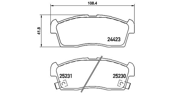 Magneti Marelli Bremsbelagsatz, Scheibenbremse [Hersteller-Nr. 363700461108] für Peugeot, Citroën, Mitsubishi