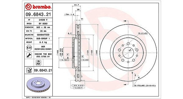 Magneti Marelli Bremsscheibe [Hersteller-Nr. 360406010801] für Alfa Romeo