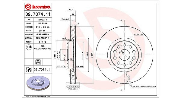 Magneti Marelli Bremsscheibe [Hersteller-Nr. 360406010701] für Lancia, Alfa Romeo