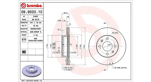 Magneti Marelli Bremsscheibe [Hersteller-Nr. 360406005500] für Kia, Hyundai