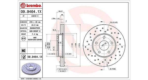 Magneti Marelli Bremsscheibe [Hersteller-Nr. 360406005402] für Ford, Volvo
