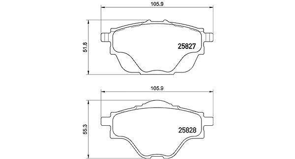 Magneti Marelli Bremsbeläge hinten (Satz) [Hersteller-Nr. 363700461124] für Vauxhall, Ds, Opel, Peugeot, Citroën