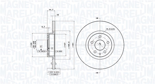 Magneti Marelli Bremsscheibe [Hersteller-Nr. 360406010501] für Alfa Romeo