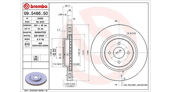 Magneti Marelli Bremsscheibe [Hersteller-Nr. 360406005300] für Ford