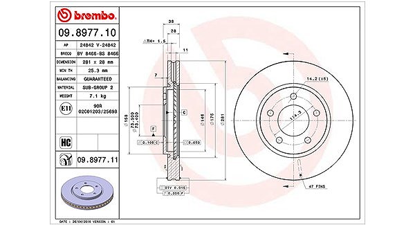 Magneti Marelli Bremsscheibe [Hersteller-Nr. 360406005200] für Dodge, Chrysler