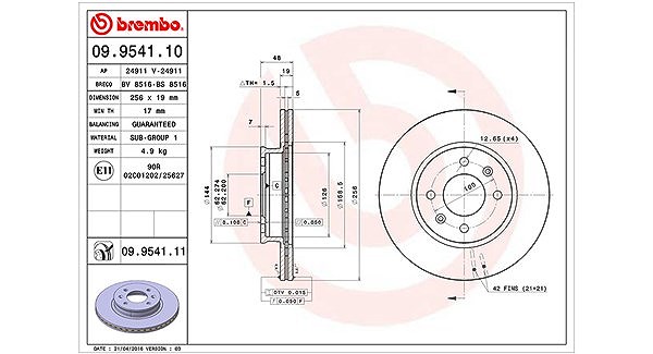Magneti Marelli Bremsscheibe [Hersteller-Nr. 360406005100] für Hyundai
