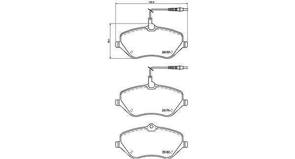 Magneti Marelli Bremsbelagsatz, Scheibenbremse [Hersteller-Nr. 363700461119] für Peugeot, Citroën