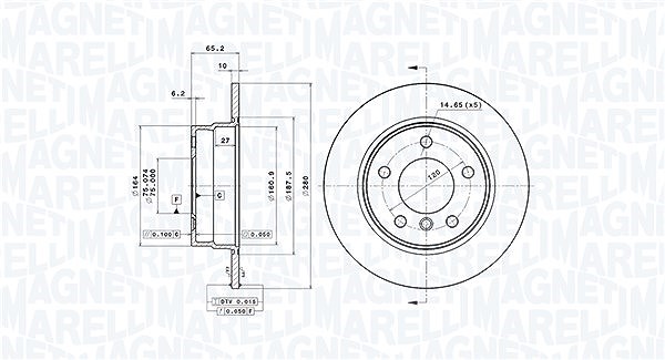 Magneti Marelli Bremsscheibe [Hersteller-Nr. 360406004801] für BMW