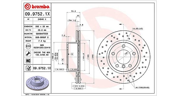 Magneti Marelli Bremsscheibe [Hersteller-Nr. 360406004702] für BMW