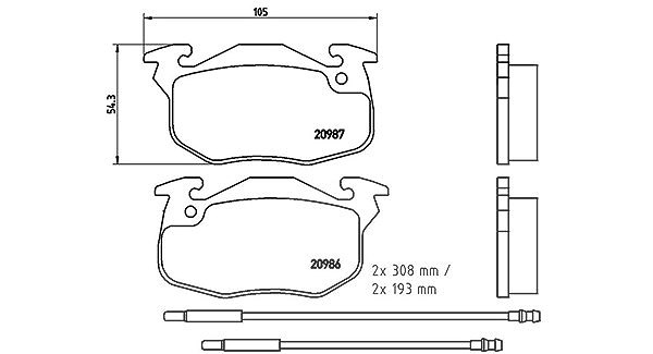 Magneti Marelli Bremsbelagsatz, Scheibenbremse [Hersteller-Nr. 363700461044] für Citroën, Peugeot, Mega