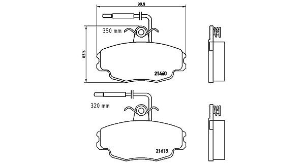 Magneti Marelli Bremsbelagsatz, Scheibenbremse [Hersteller-Nr. 363700461043] für Citroën