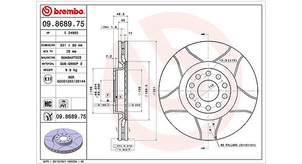 Magneti Marelli Bremsscheibe [Hersteller-Nr. 360406001805] für Audi