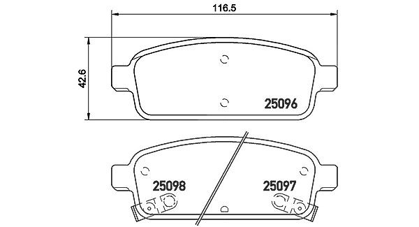 Magneti Marelli Bremsbelagsatz, Scheibenbremse [Hersteller-Nr. 363700459080] für Opel, Chevrolet, Vauxhall, Buick