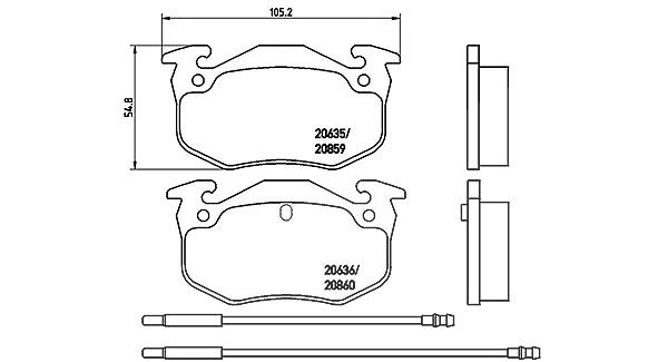 Magneti Marelli Bremsbelagsatz, Scheibenbremse [Hersteller-Nr. 363700461029] für Citroën, Alpine