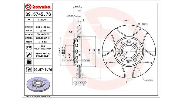 Magneti Marelli Bremsscheibe [Hersteller-Nr. 360406001305] für Seat, Audi, Skoda