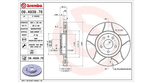 Magneti Marelli Bremsscheibe [Hersteller-Nr. 360406000305] für Alfa Romeo, Opel, Fiat, Vauxhall