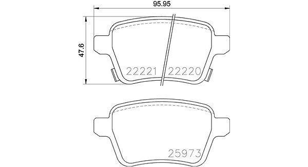 Magneti Marelli Bremsbelagsatz, Scheibenbremse [Hersteller-Nr. 363700459086] für Vauxhall, Opel