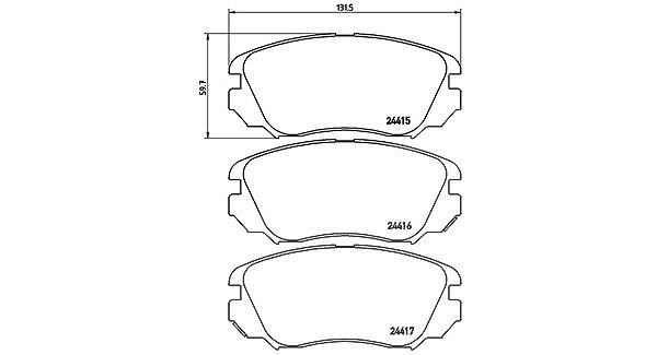 Magneti Marelli Bremsbelagsatz, Scheibenbremse [Hersteller-Nr. 363700459054] für Opel, Buick, Chevrolet, Saab, Vauxhall