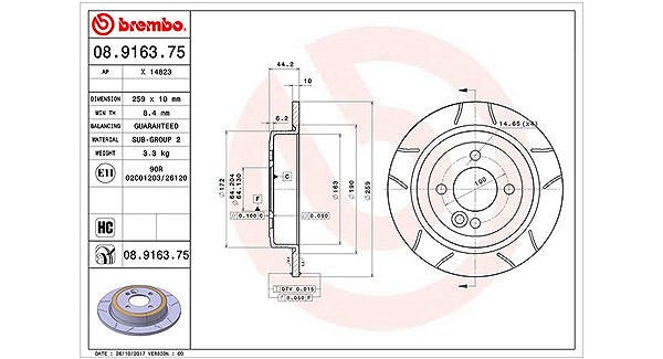 Magneti Marelli Bremsscheibe [Hersteller-Nr. 360406002805] für Mini