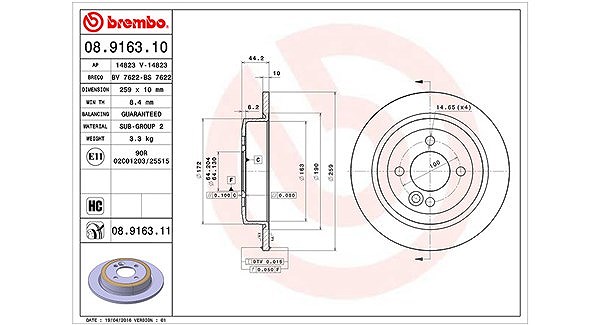 Magneti Marelli Bremsscheibe [Hersteller-Nr. 360406002800] für Mini