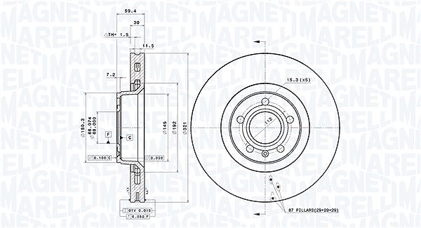 Magneti Marelli Bremsscheibe [Hersteller-Nr. 360406002401] für Audi