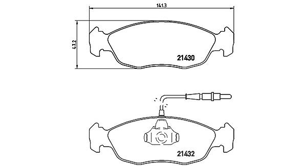 Magneti Marelli Bremsbelagsatz, Scheibenbremse [Hersteller-Nr. 363700461054] für Citroën, Peugeot