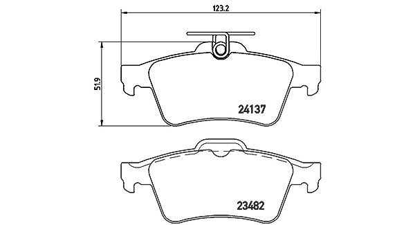 Magneti Marelli Bremsbelagsatz, Scheibenbremse [Hersteller-Nr. 363700459042] für Citroën, Mazda, Cadillac, Daimler, Vauxhall, Pontiac, Renault, Chevro
